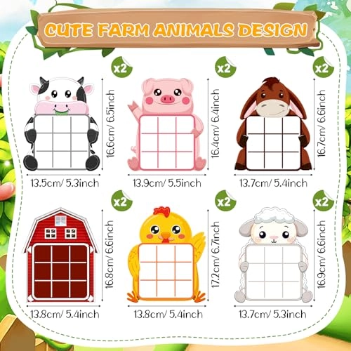 Farm Tic Tac Toe Game - English 6 years and up 12 Pack