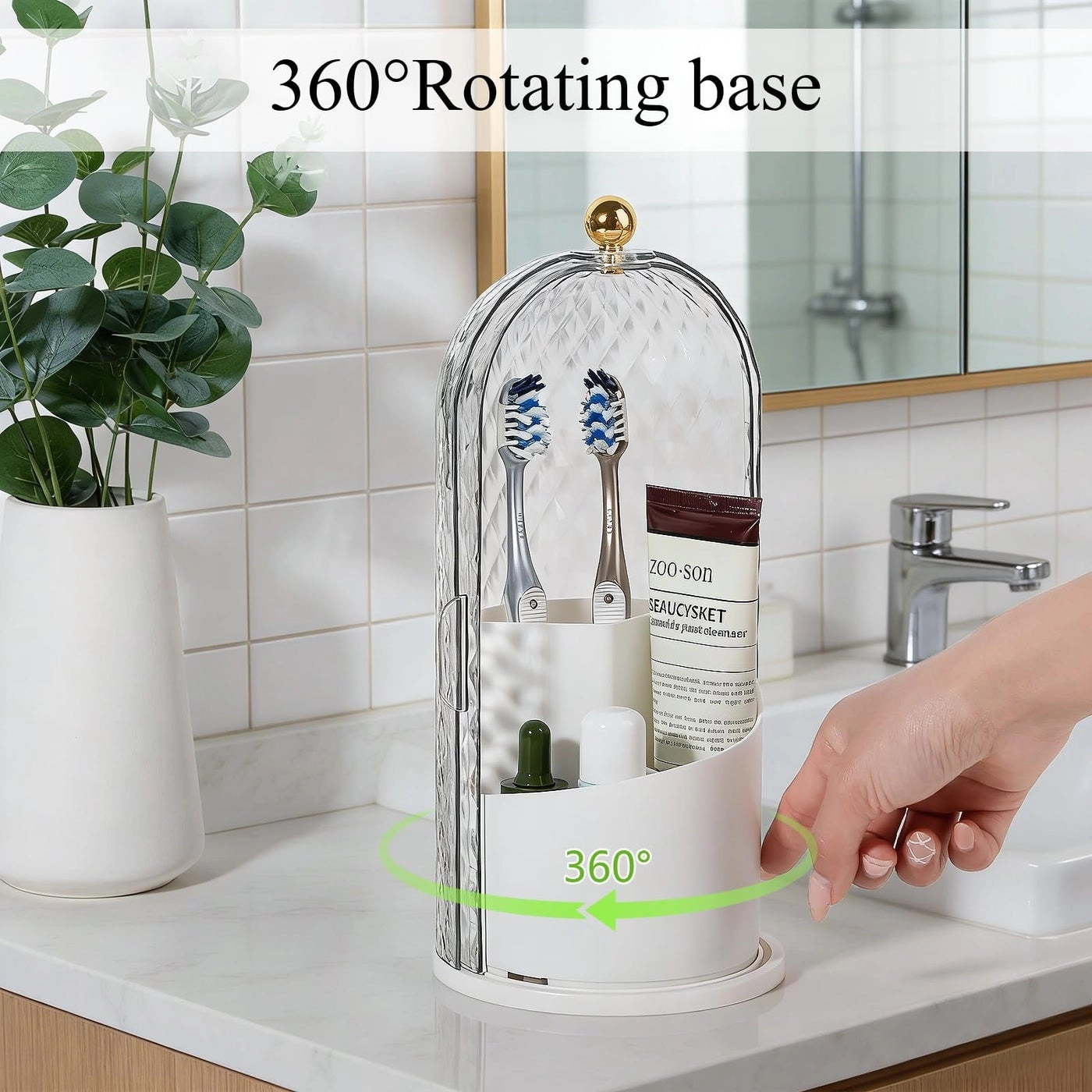 Toothbrush Holder - Matte White Bamboo