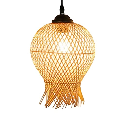 Bamboo Chandelier with Fish Basket