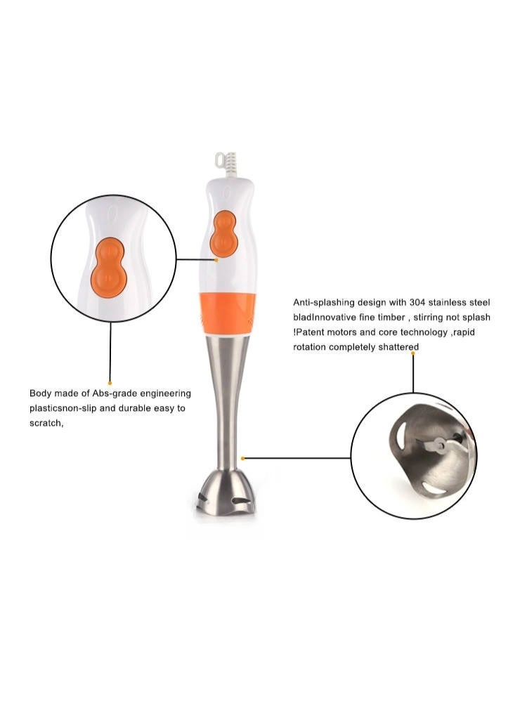 Immersion Blender - 3-in-1 Handheld Blender Set, Stainless Steel Blades, Includes Whisk & Chopper Bowl