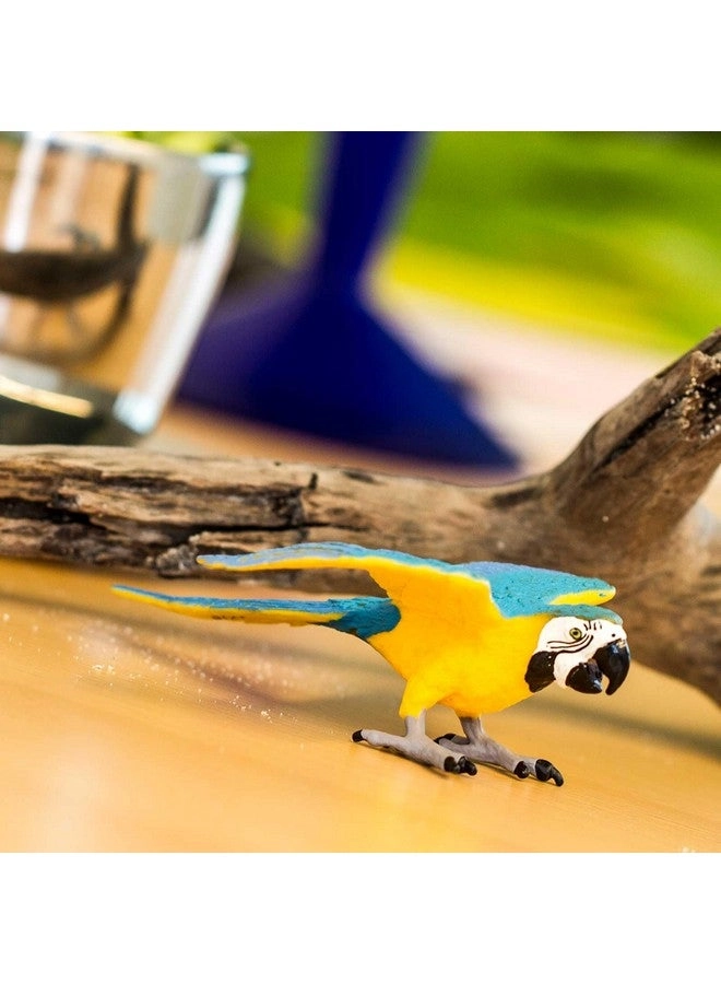 Blue and Gold Macaw Figurine - 4.5" Plastic Bird