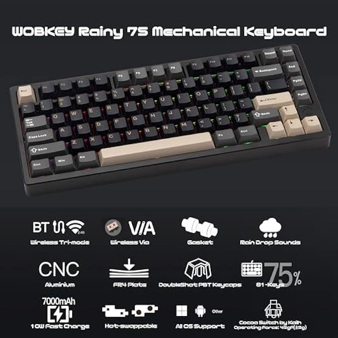 WOBKEY Rainy 75 - QWERTY Wired/Wireless