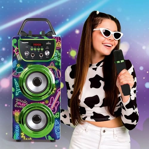 Neon World Karaoke Speaker - 2 Microphones C/Light