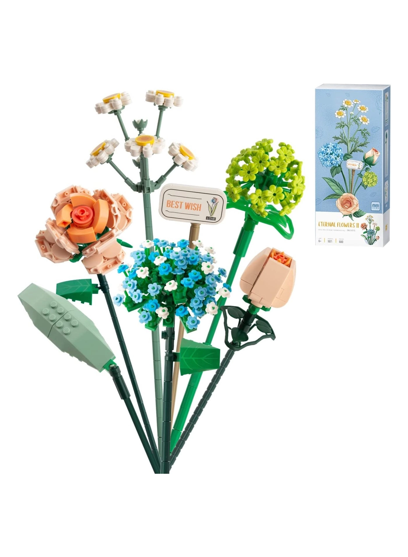 Mini Bricks Flower Bouquet - Chamomile 680 pcs