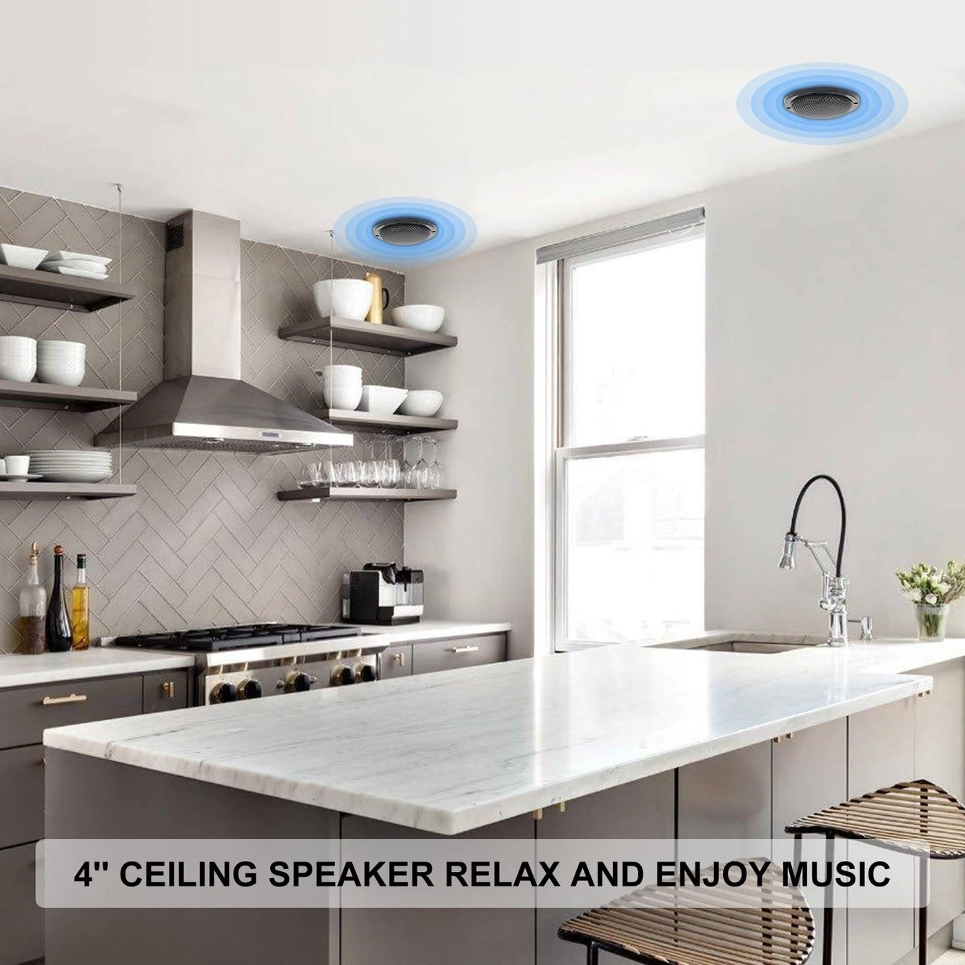 Marine Ceiling Flush Wall Mount Speakers - 4 Inches 160Watts