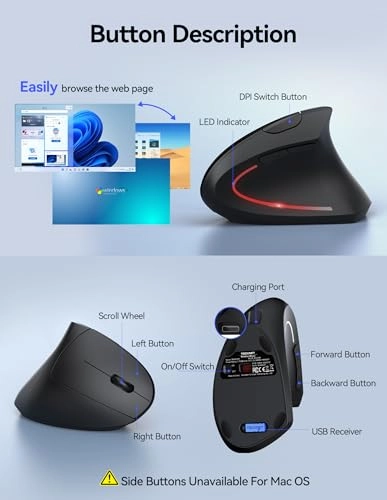 Ergonomic Vertical Mouse - USB