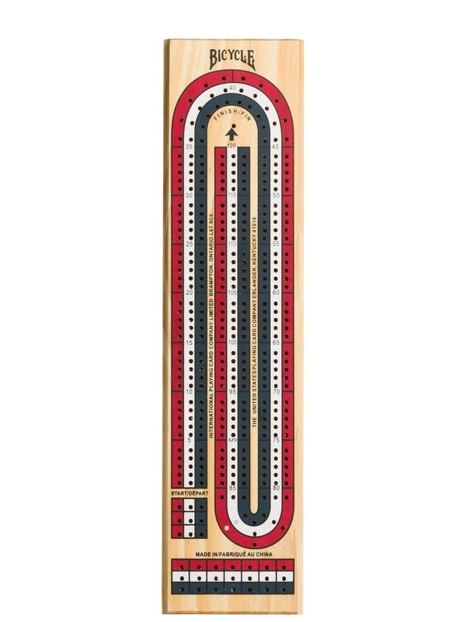 3-Track Cribbage Board - Color Coded Wooden