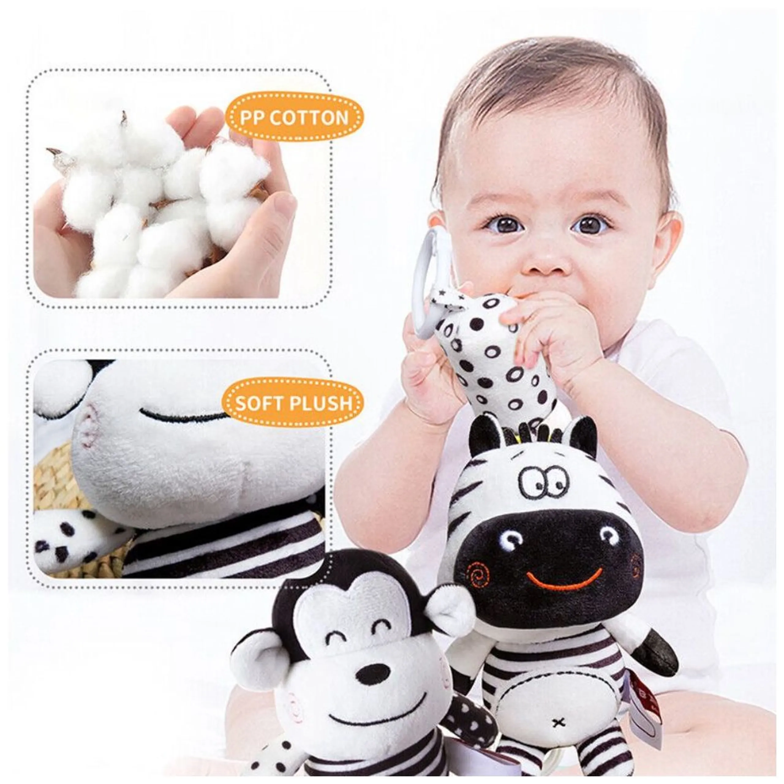 Baby Stroller Plush Hanging Mobile Rattle Toy - Suitable for 3 months and above