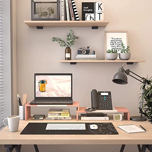 Monitor Stand Riser - Dual Wood and Steel