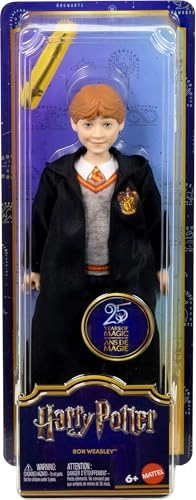 Ron Weasley Fashion Doll - Plastic Hogwarts Robe Wand Ages 6+