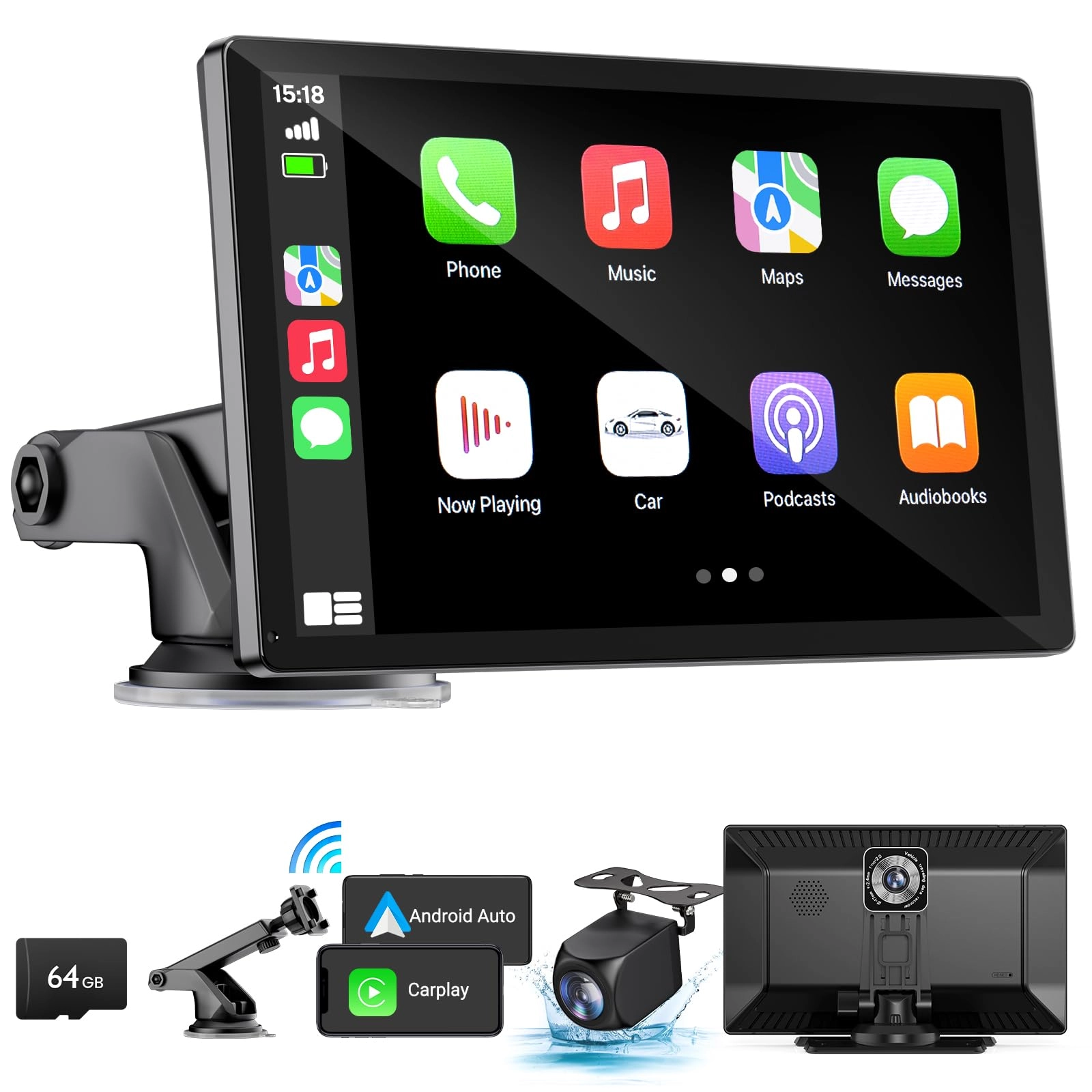 VisioDrive Wireless Apple Carplay Screen - 4K 1080p