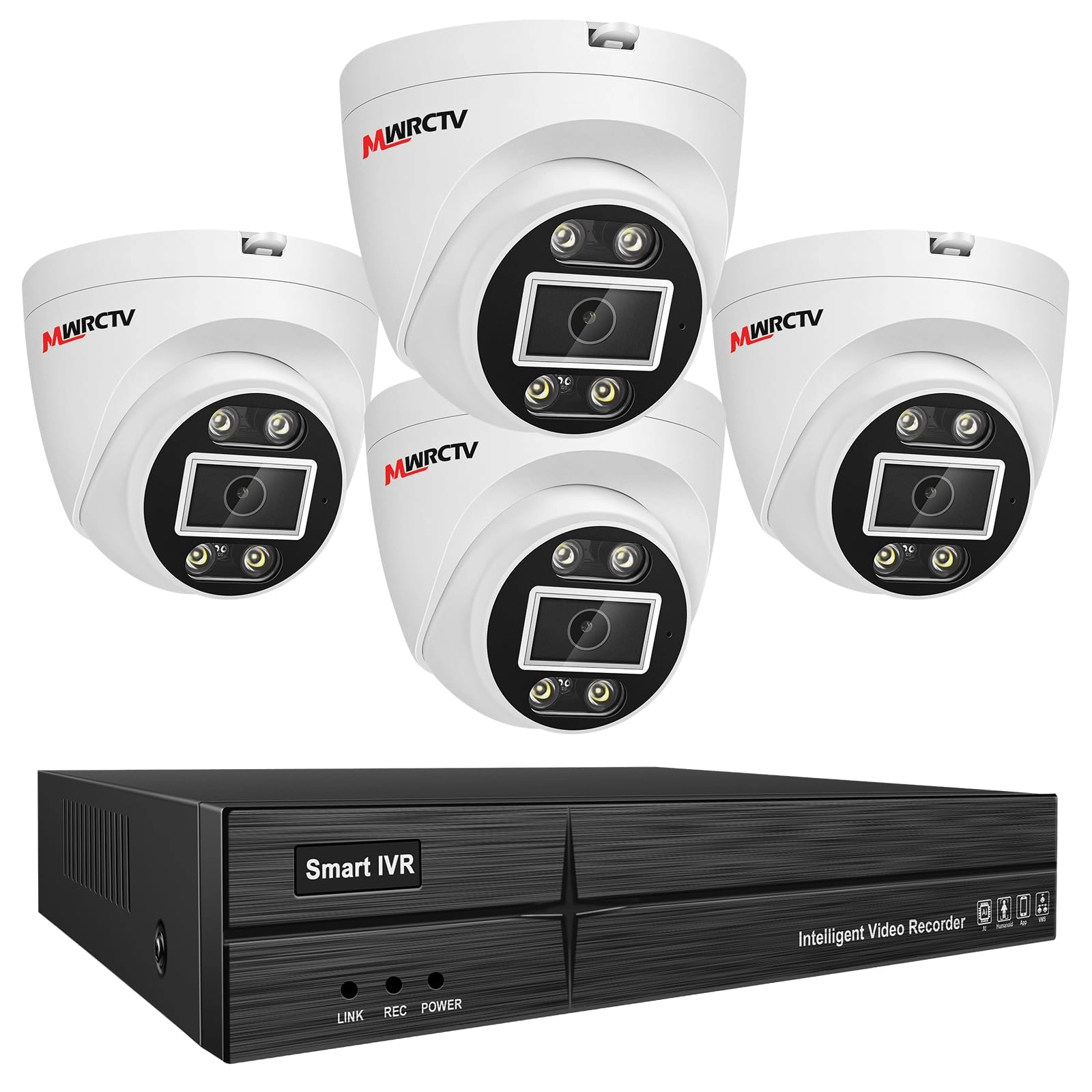 MWRCTV 4MP PoE Camera + 8 Port PoE 16CH 4K NVR