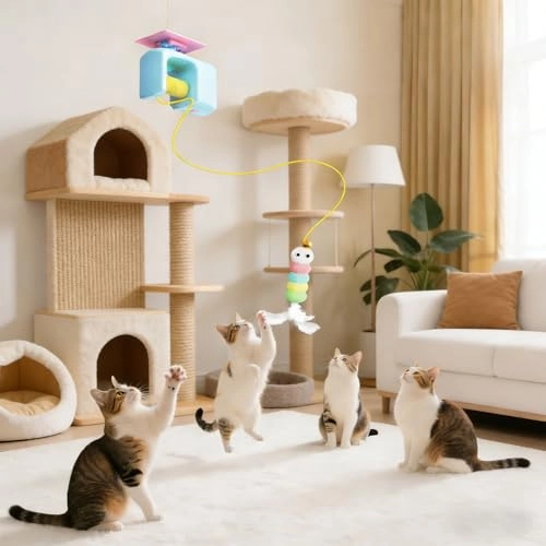 TOPINCN Cat Hanging Toy - Door Hanging Automated Movement Portable