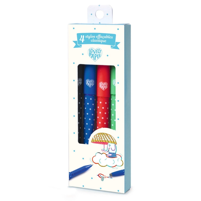 Classic Erasable Pens - 4pcs