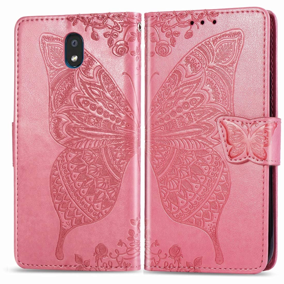 YUANSHIHUI Butterfly Love Flower Embossed Horizontal Flip Leather Case for LG K30 2019