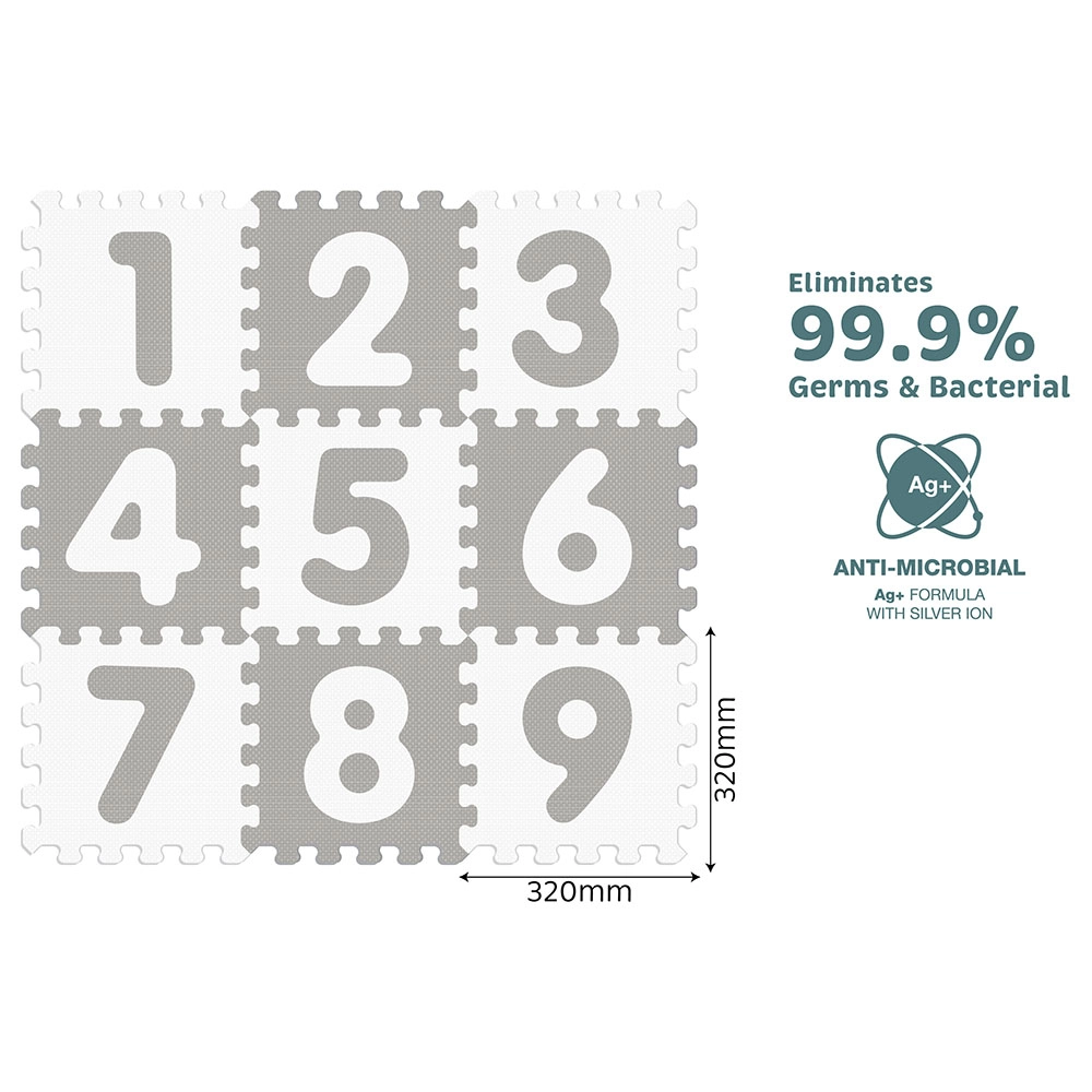 Antibacterial Numbering Puzzle Mat - 10 Months 9 pieces