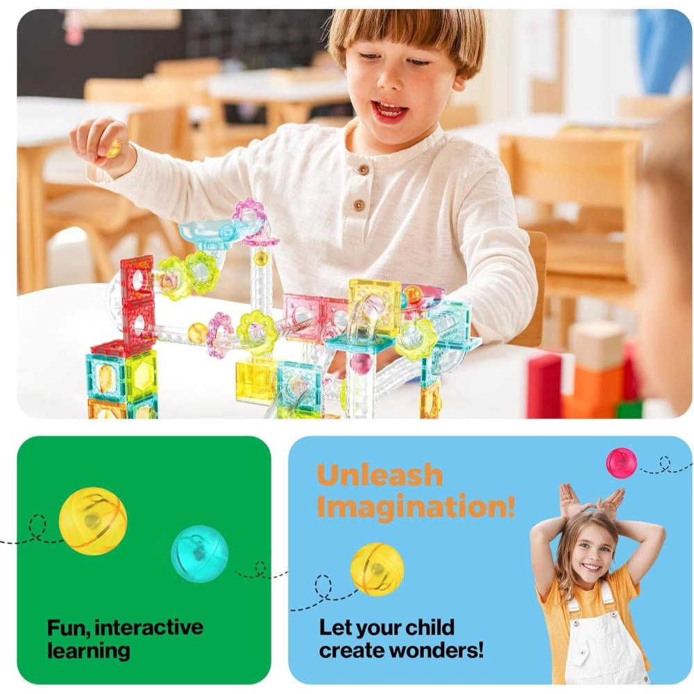 Magnetic Marble Run - 100 pcs