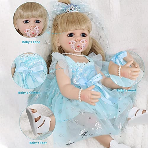 Reborn Baby Doll - 22 Inch Silicone Blonde Ages 3+ Gift Set