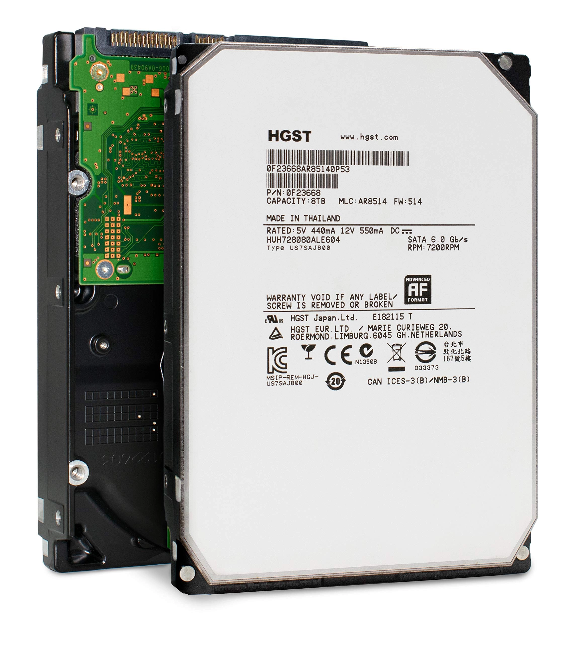 HGST (Refurbished) Ultrastar He8 3.5" 7200rpm 128MB SATA 6Gb/s (HUH728080ALE604/CR) - 8TB