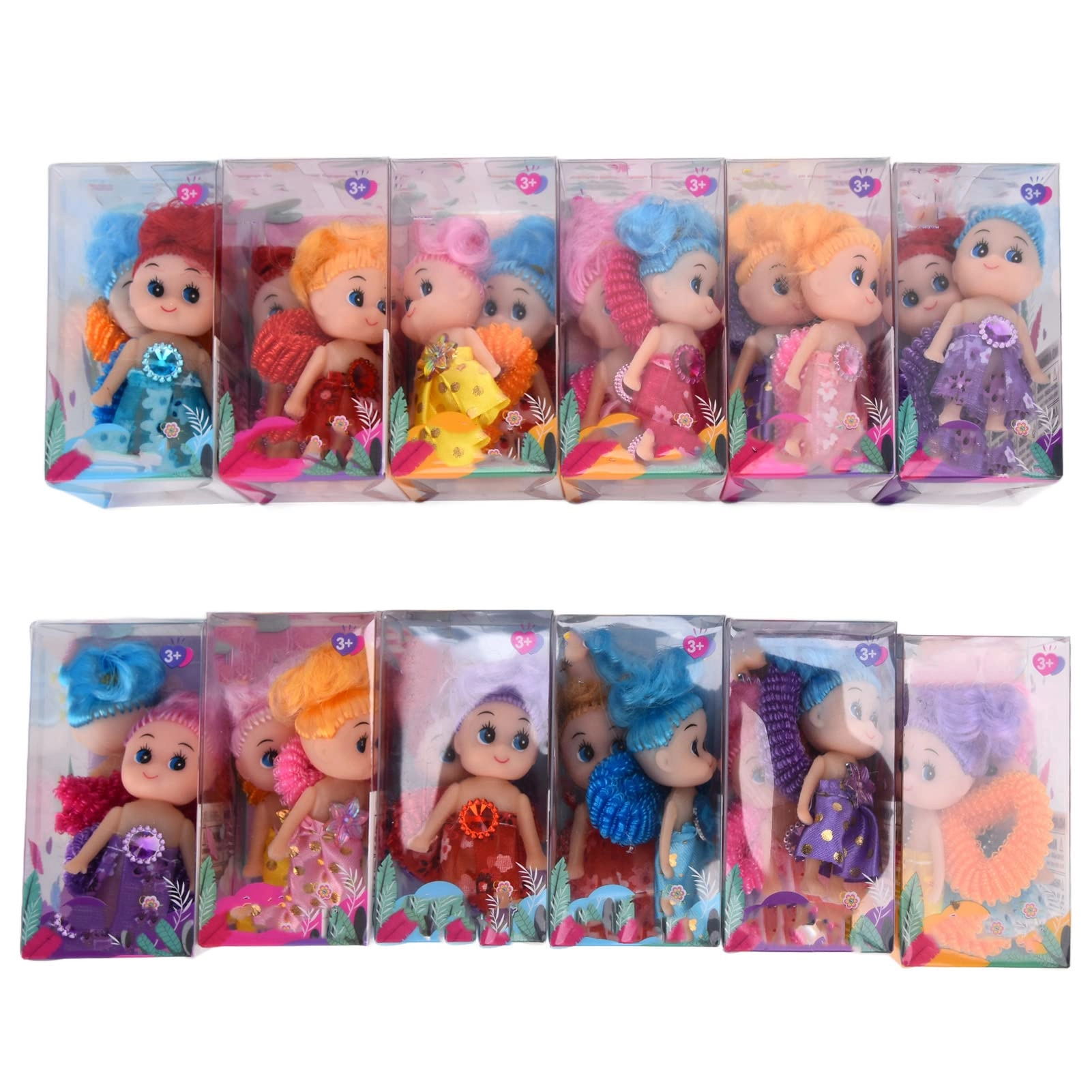 Juicemoo Mini Doll - 24pcs PVC+cloth with decorative ring Ages 3+