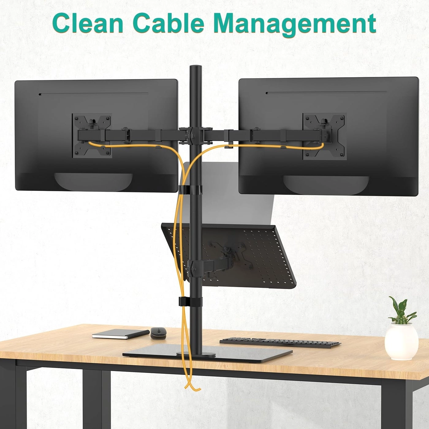 Dual LCD Monitor Desk Mount Stand - Two 27"