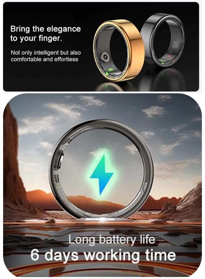 Smart Titanium Health Ring - Waterproof IP68 Heart Rate SpO₂