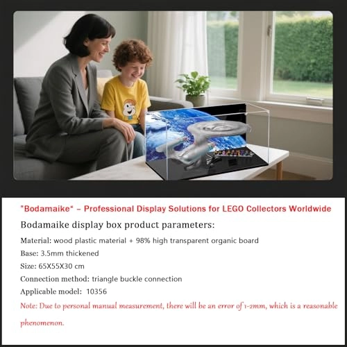 Acrylic Display Case for Lego 10356 Star Trek Spaceship Enterprise - 65 x 65 x 30 cm Clear