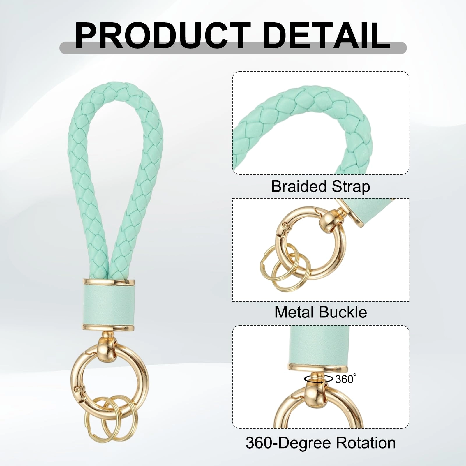 Braided Leather Keychain - Animal
