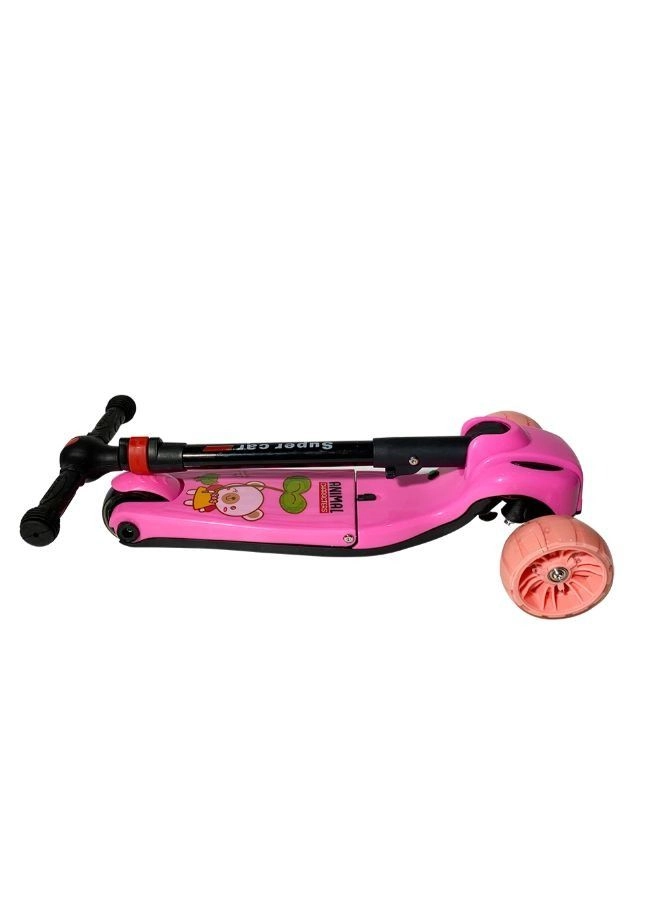 Folded Seat And Adjustable Handlebar 3-Wheel Kick Scooter – LED Foldable