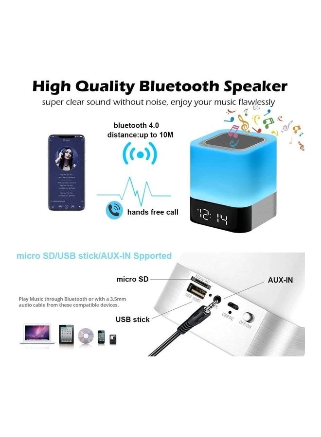 Night Light Bluetooth Speaker - Built-in 3.7V 2000mAh Lithium Ion Battery blue