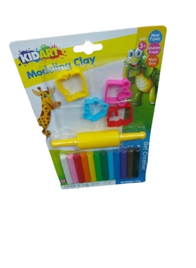 Kidart Modelling Clay - 12 Colors Non-Toxic Soft Reusable