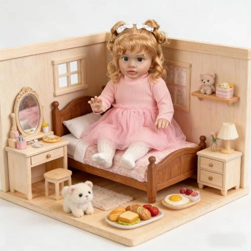 Pippa Reborn Baby Doll - 26 inch Cotton Vinyl Hand-rooted Curly Hair Ages 3+