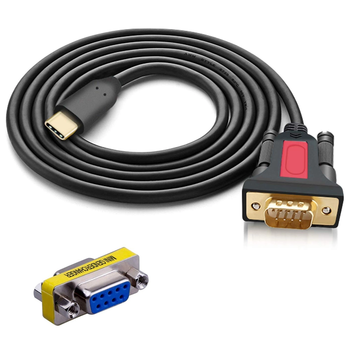 ELECABLE USB Type C to RS232 DB9 Serial Converter Adapter - Male to Female 9-Pin