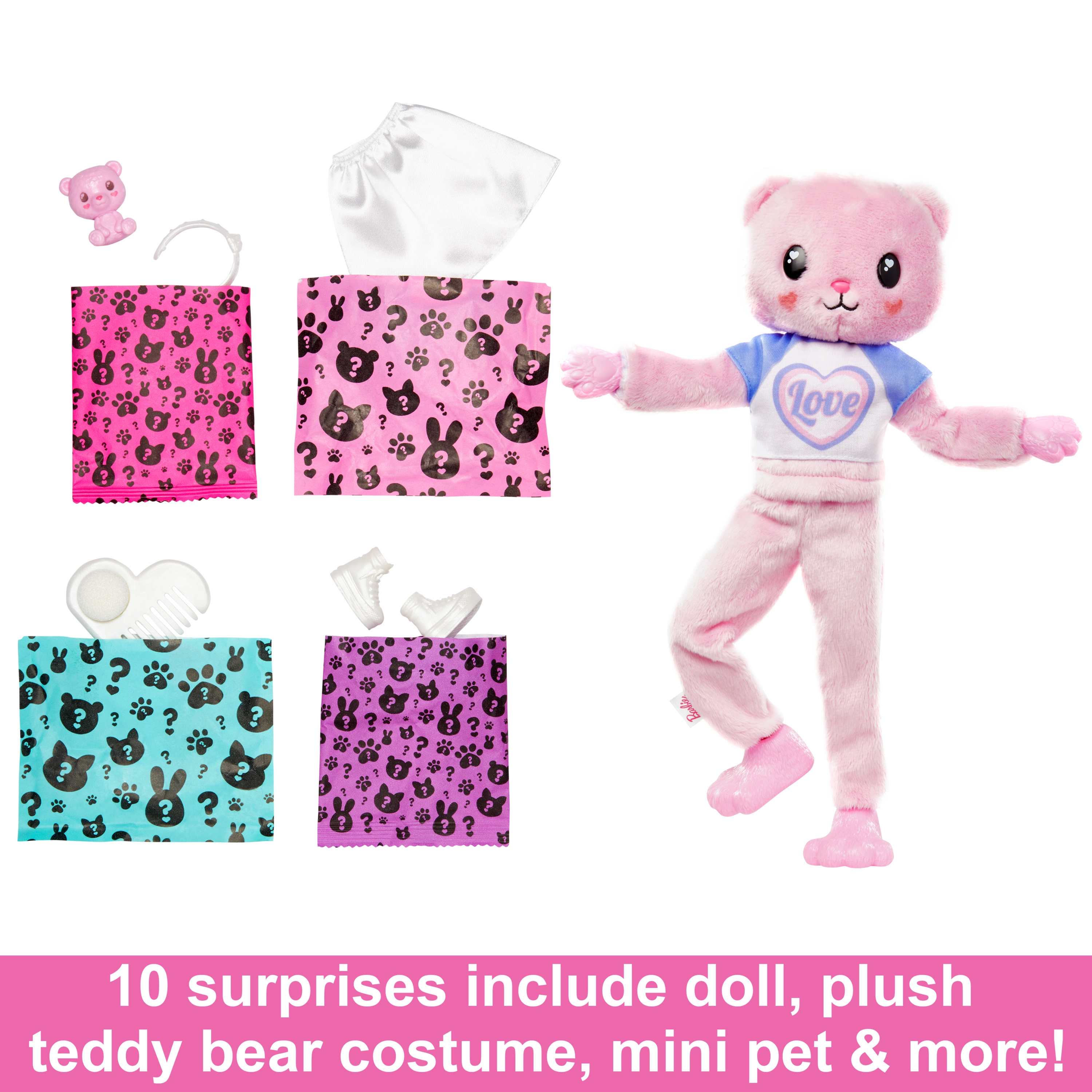 Good Vibes Bear Barbie Fashion Doll - Cutie Reveal Care Bears Series 2 10 Surprises Ages 3+