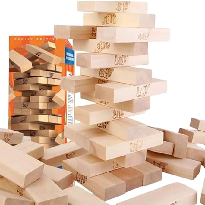 Hardwood Blocks Tower - 54 pcs