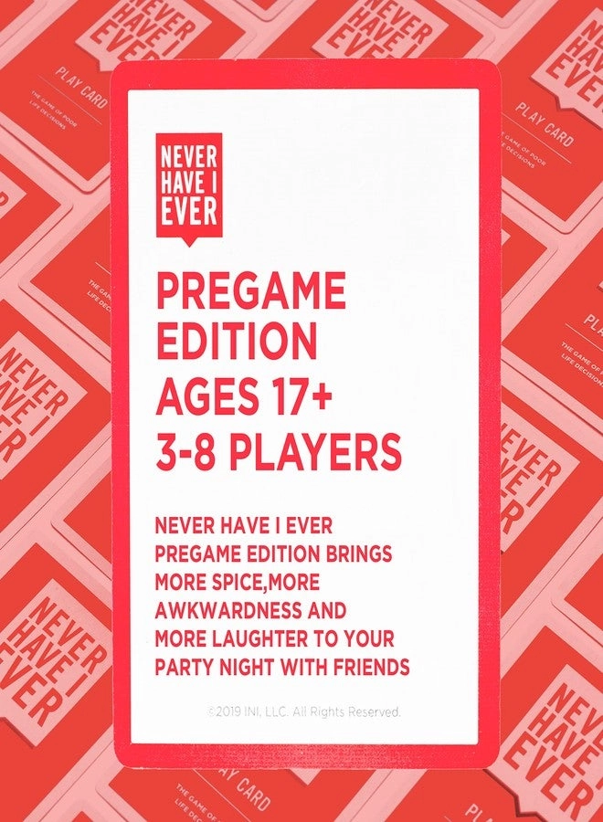 Never Have I Ever: Pregame Edition - Card Game