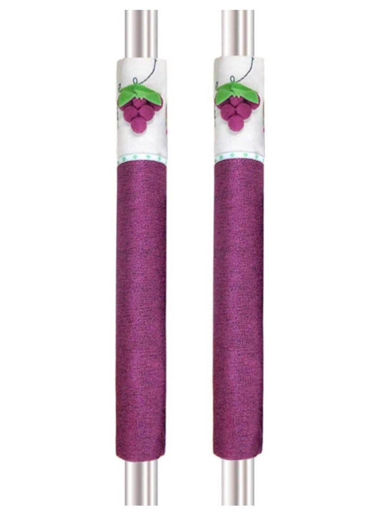 Excefore Refrigerator Door Handle Covers - 2pcs Washable Decorative Grapes