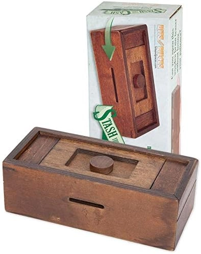 MZA STORES Stash Your Cash - pine wood 5-7/8 x 2-1/2 x 2-5/8