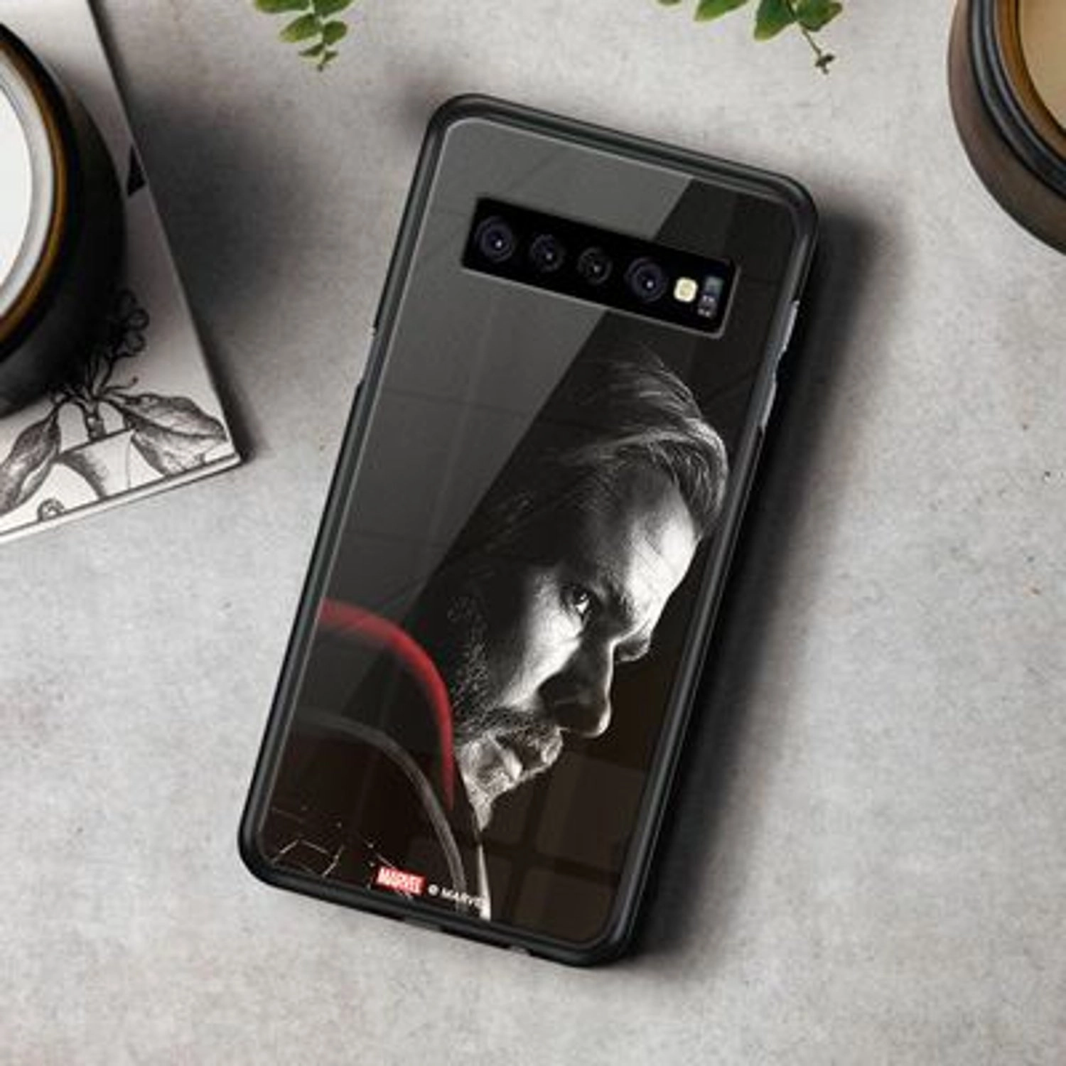 Thor's Side Face Cover for Galaxy S10 - TPU Bumper Case + Tempered Glass Back