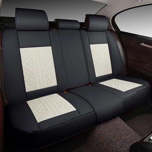 01SP-C7 - Rear Seat White and Black Faux Leather