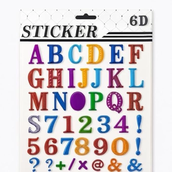 English Alphabet & Number Sticker Book Arithmetic Symbols 9 pcs