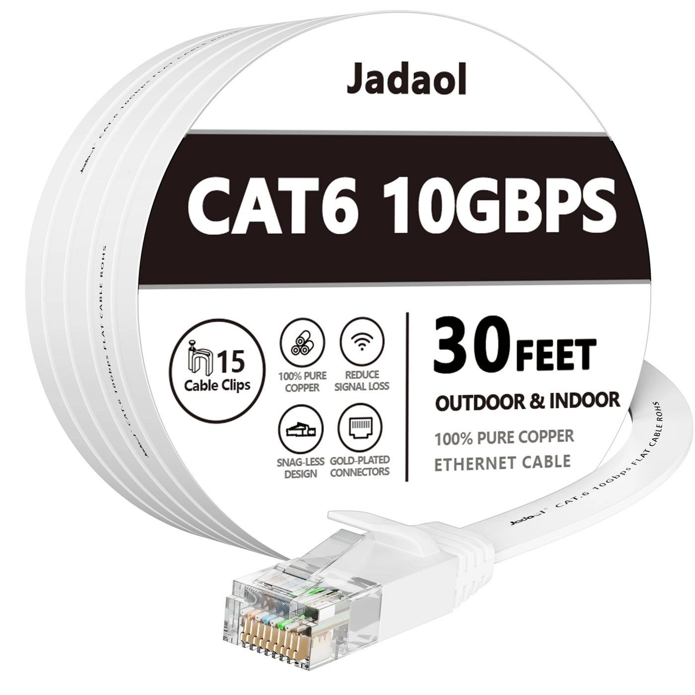 Jadaol Cat 6 Ethernet Cable - 30 ft