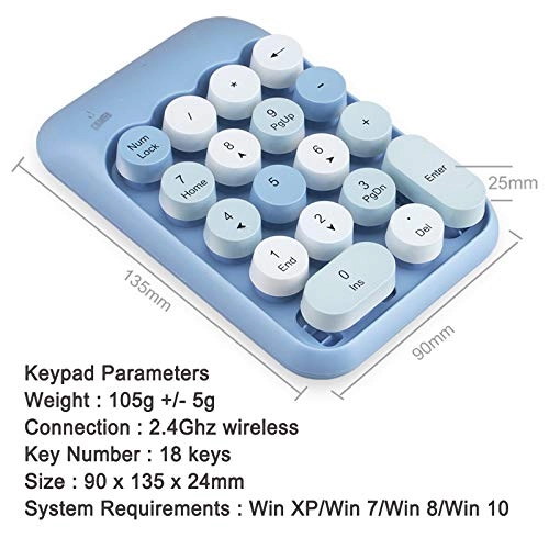 X910 - 2.4G Wireless 18-Key Blue