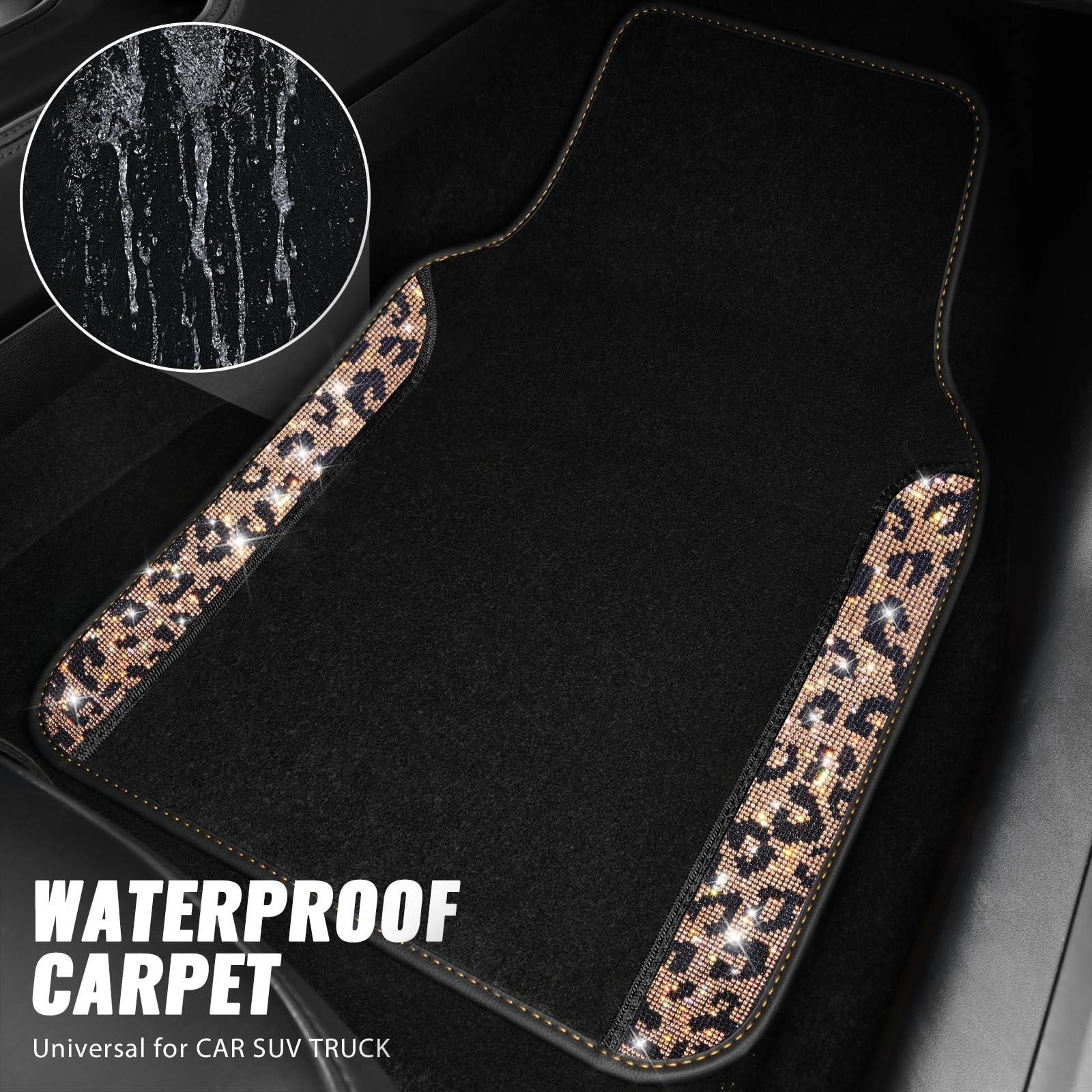 Bling Diamond Car Mats - 4.0 Count Universal Fit