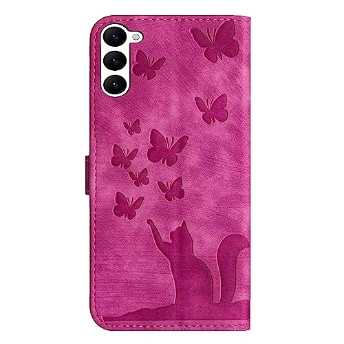 Cute Cat Case Wallet Embossed Flip Cover for Samsung Galaxy S21