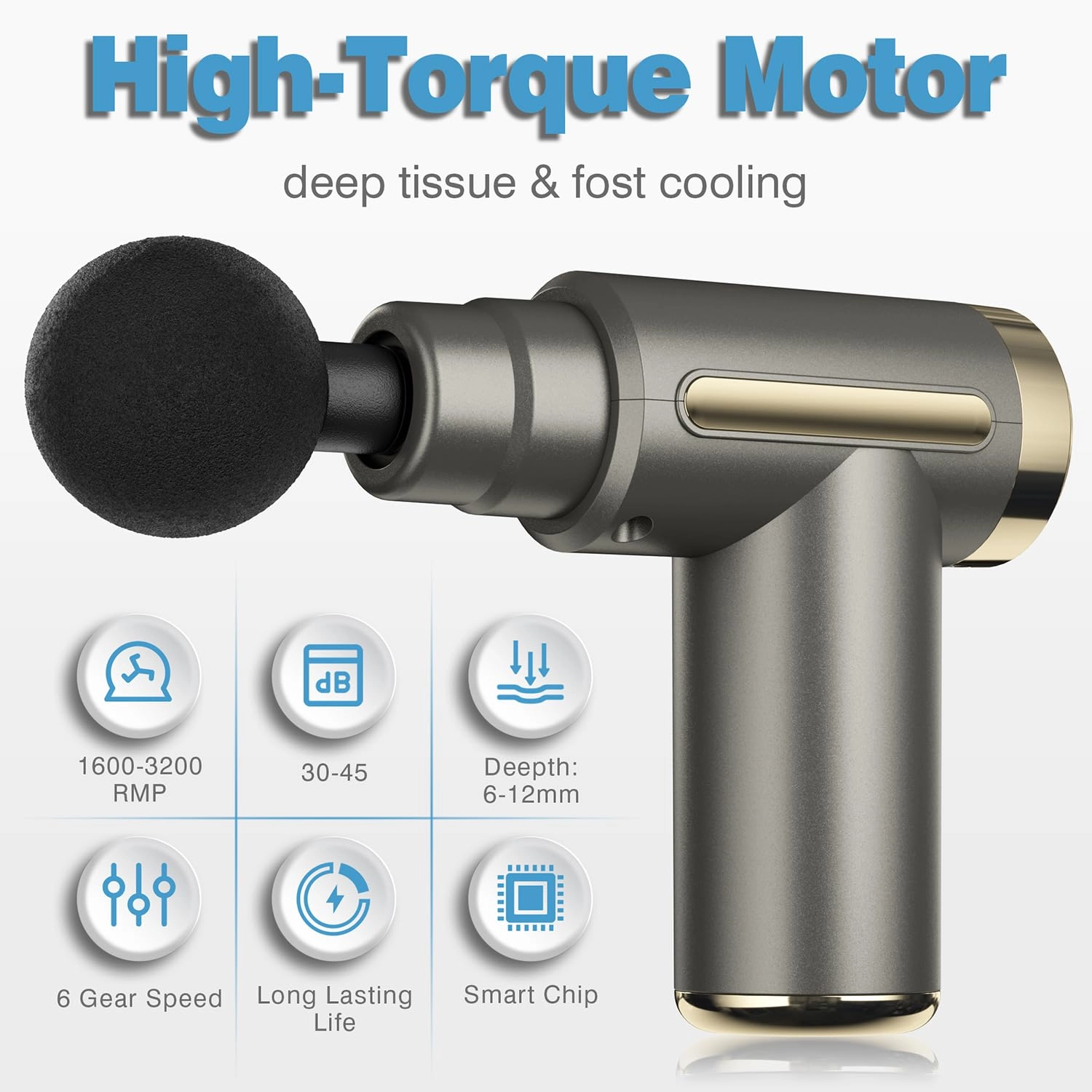 M697 - Massage Gun 4 Heads 6 Speeds