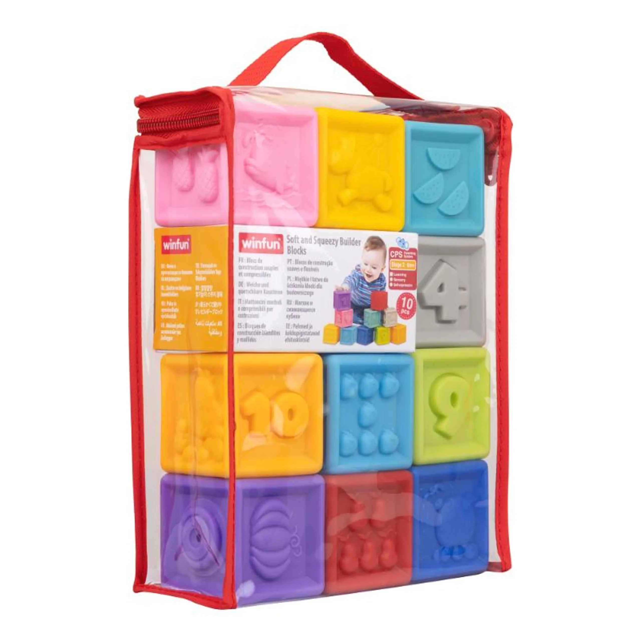 Soft And Squeezy Builder Blocks - 10 pcs