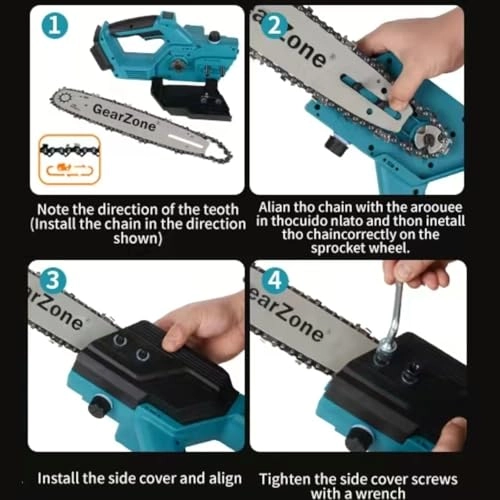 Cordless Electric Brushless Chainsaw - 2200 Watts