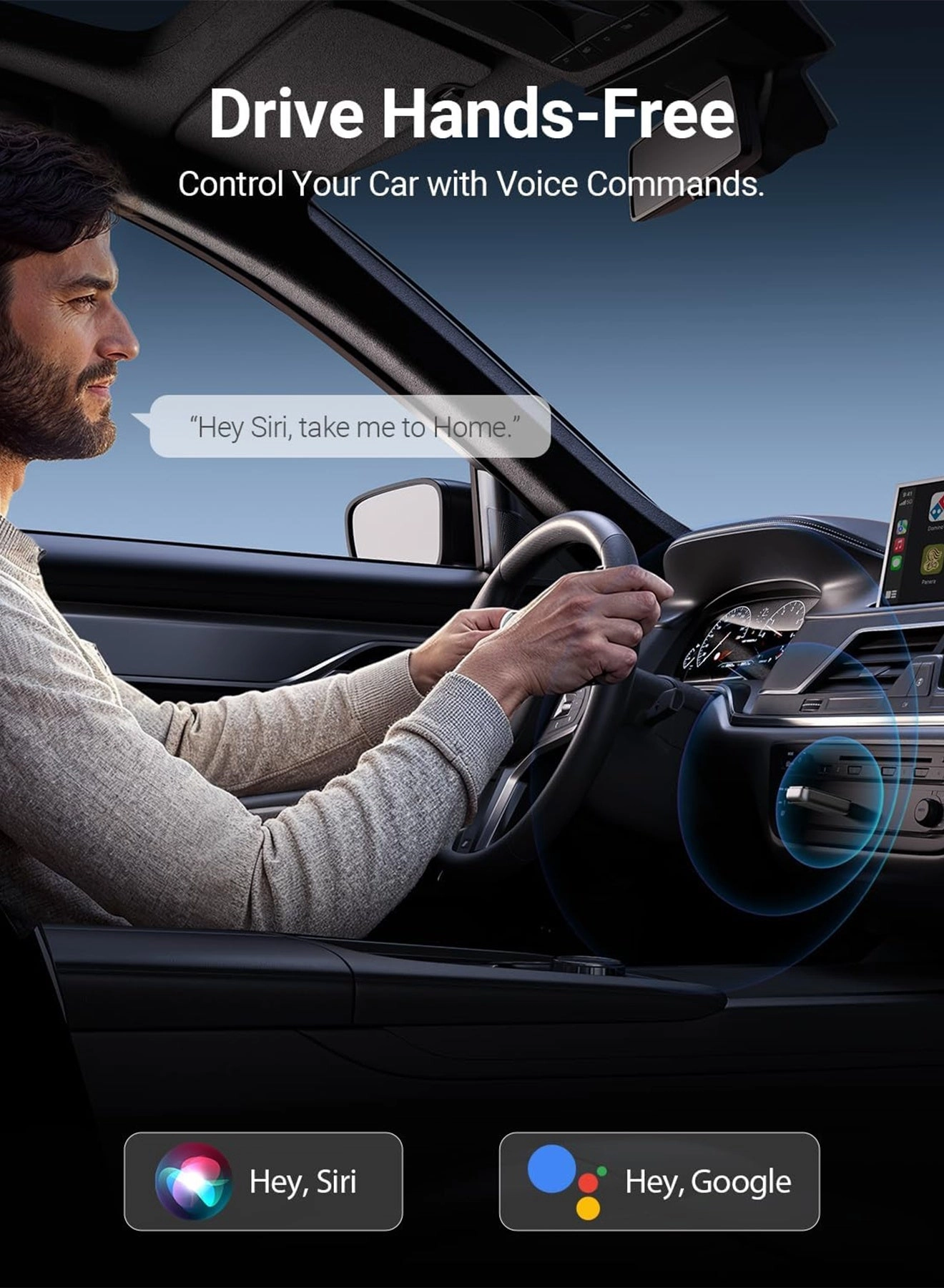 Wireless CarPlay & Android Auto Adapter - 2-in-1 Plug & Play Dual-Band