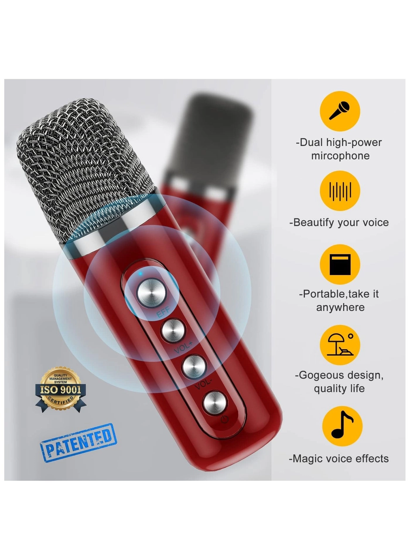 Mini Portable Karaoke Machine - 2 microphones